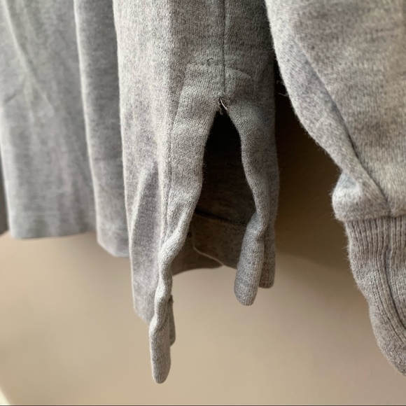 Long Sleeve Mens Gray Polo Shirt with Navy Polo - Picture 7 of 9